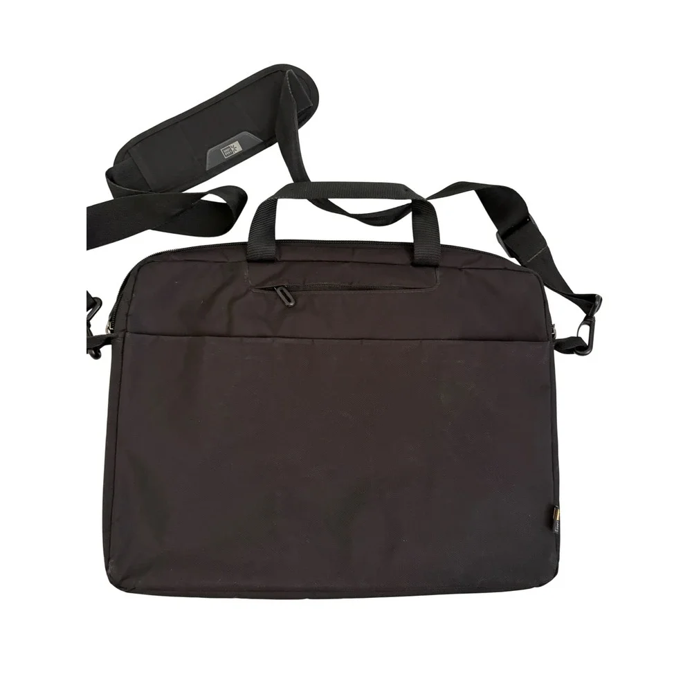 Case Logic Black Laptop Messenger Bag Briefcase Shoulder Strap Padded Mens